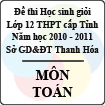 Đề thi học sinh giỏi lớp 12 THPT tỉnh Thanh Hóa năm học 2010 - 2011 môn Toán (Có đáp án)