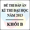 Đề thi - Đáp án thi Đại học năm 2013 - Khối B