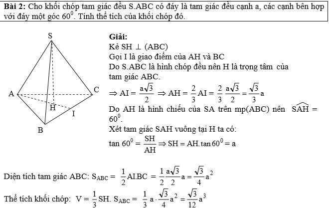 B&agrave;i tập H&igrave;nh học lớp 12