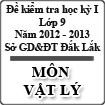 Đề kiểm tra học kì I tỉnh Đăk Lăk môn Vật lý lớp 9