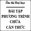 Bài tập phần phương trình chứa căn thức