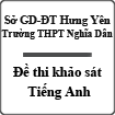 Đề thi khảo sát Tiếng Anh khối 12 trường THPT Nghĩa Dân năm 2014 - 2015
