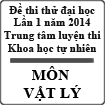 Đề thi thử đại học lần 1 năm 2015 môn vật lý