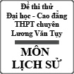 Đề thi thử đại học môn Sử lần 2 năm 2011 Trường THPT chuyên Lương Văn Tụy, Ninh Bình