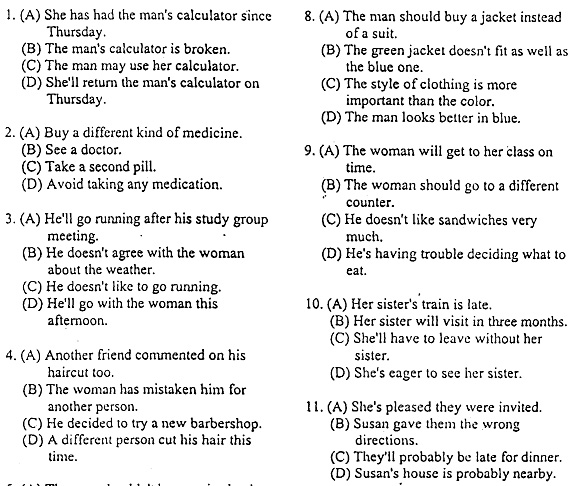 Đề thi TOEFL tháng 10 năm 2000