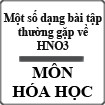 Một số dạng bài tập thường gặp về HNO3
