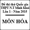 Đề thi thử Quốc gia môn Hóa lần 1 năm 2015 trường THPT Nguyễn Thị Minh Khai