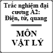 Câu hỏi trắc nghiệm Vật lý đại cương A2: Điện, Từ, Quang