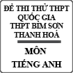 Đề thi thử THPT Quốc Gia năm 2014-2015 môn tiếng Anh trường THPT Bỉm Sơn - Thanh Hoá