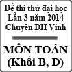 Đề thi thử lần 3 năm 2014 môn Toán khối B, D trường THPT Chuyên ĐH Vinh, Nghệ An