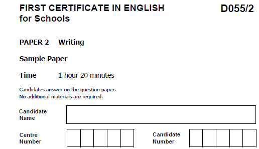 FCE Writing Sample Paper