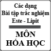 Các dạng bài tập trắc nghiệm Este - Lipit