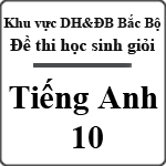 Đề thi học sinh giỏi lớp 10 môn Tiếng Anh khu vực duyên hải và đồng bằng Bắc bộ