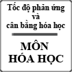 Tốc độ phản ứng và cân bằng hóa học