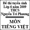 Đề thi tuyển sinh vào lớp 6 môn Tiếng Việt năm 2009 trường THCS Nguyễn Tri Phương