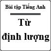 Bài tập Tiếng Anh - Từ chỉ định lượng