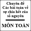 Các bài toán về sự chia hết của số nguyên