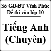 Đề thi vào lớp 10 môn Tiếng Anh tỉnh Vĩnh Phúc năm 2013 - 2014 (chuyên Anh)
