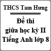 Đề thi giữa học kỳ II Tiếng Anh lớp 8 THCS Tam Hưng năm 2015