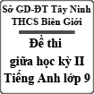 Đề thi giữa học kỳ II môn Tiếng Anh lớp 9 trường THCS Biên Giới năm 2015