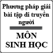 Phương pháp giải bài tập di truyền người