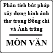 Phân tích bút pháp xây dựng hình ảnh thơ trong các bài thơ Đồng chí và Ánh Trăng