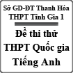 Đề thi thử THPT Quốc gia 2015 môn Tiếng Anh trường THPT Tĩnh Gia 1, Thanh Hóa (lần 2)
