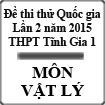 Đề thi thử Quốc gia lần 2 năm 2015 môn Vật Lý trường THPT Tĩnh Gia 1, Thanh Hóa