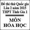 Đề thi thử Quốc gia lần 2 năm 2015 môn Hóa học trường THPT Tĩnh Gia 1, Thanh Hóa
