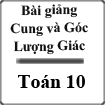 Bài giảng Cung và góc lượng giác