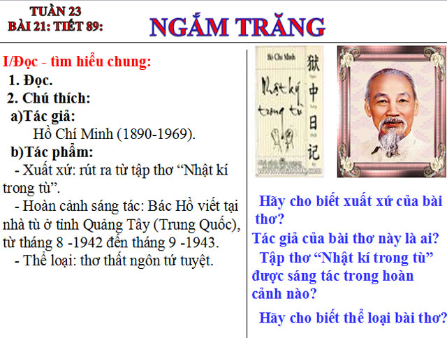 Bài giảng điện tử Ngắm trăng