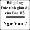 Bài giảng Đức tính giản dị của Bác Hồ Ngữ văn 7
