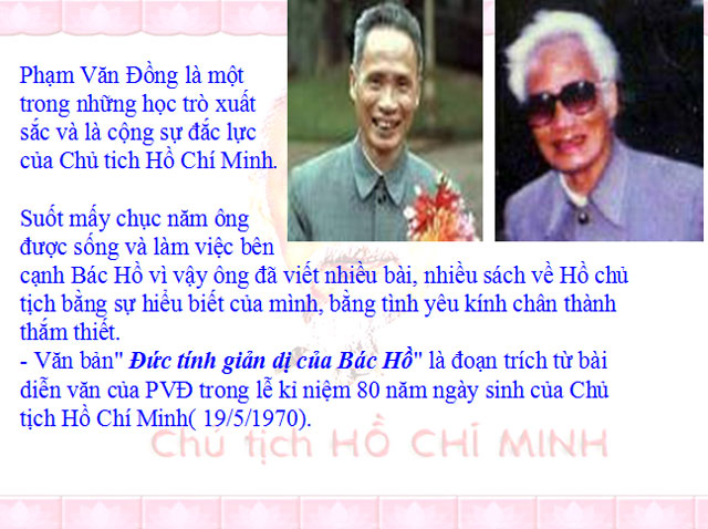 Đức tính giản dị của Bác Hồ 