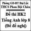 Đề thi học kì 2 môn Tiếng Anh lớp 8 năm 2015 trường Phan Bội Châu, Quảng Nam (Đề đề nghị)