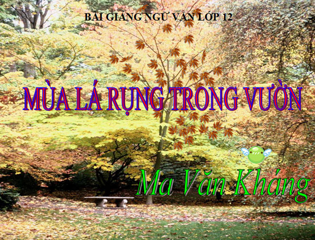 M&ugrave;a l&aacute; rụng trong vườn Ngữ văn 12 