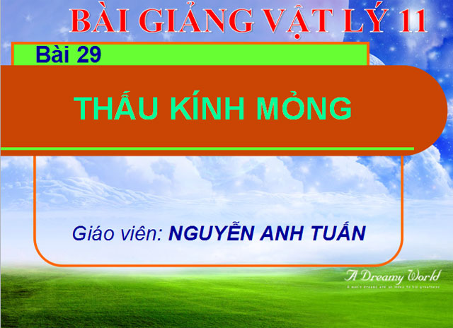 Thấu kính mỏng Vật lý 11 