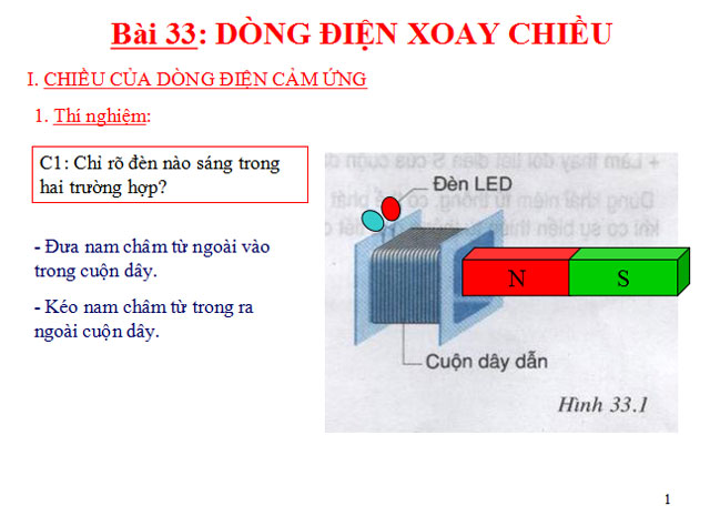D&ograve;ng điện xoay chiều Vật l&yacute; 9