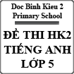 Đề thi học kì 2 môn Tiếng Anh lớp 5 năm 2015 trường Tiểu học Đốc Binh Kiều 2, Đồng Tháp