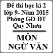 Đề kiểm tra học kì 2 môn Ngữ văn lớp 9 Phòng GD-ĐT Quy Nhơn