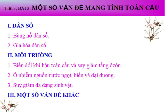  Một số vấn đề mang tính toàn cầu 