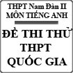 Đề thi thử THPT Quốc gia 2015 môn Tiếng Anh trường THPT Nam Đàn 2