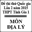 Đề thi thử Quốc gia lần 2 năm 2015 môn Địa lý trường THPT Tĩnh Gia 1, Thanh Hóa