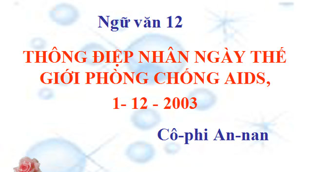 Thông điệp nhân ngày thế giới phòng chống AIDS 