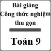 Bài giảng Công thức nghiệm thu gọn Toán 9