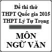 Đề thi thử THPT Quốc gia năm 2015 môn Ngữ văn trường THPT chuyên Lý Tự Trọng, Cần Thơ