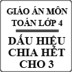 Giáo án bài Dấu hiệu chia hết cho 3
