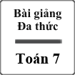Bài giảng Đa thức Đại số 7