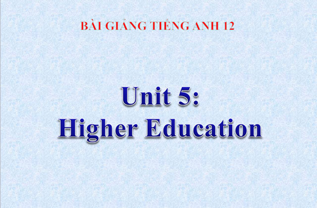 unit 5 Higher education