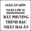 Giáo án bài Bất phương trình bậc nhất hai ẩn