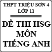 Đề thi học sinh giỏi môn Tiếng Anh lớp 11 trường THPT Triệu Sơn 4, Thanh Hóa năm 2015